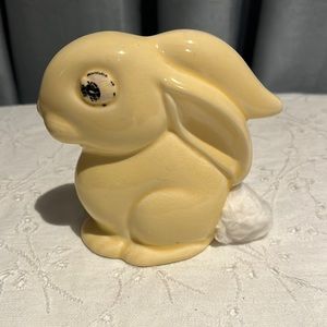 Vintage Yellow Bunny Rabbit Cotton Ball Dispenser Cameron Clay?